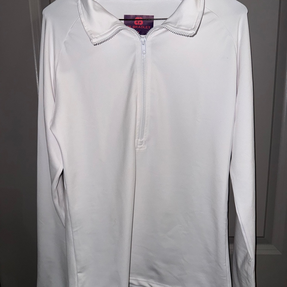 White Half-Zip Women's Top